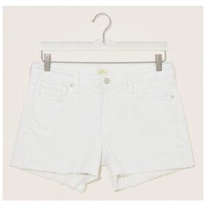 J Crew White Stretch Denim Shorts Raw Hem Size 32 Optic White Summer